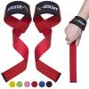 APEXUP Weight Lifting Straps for Weightlifting, Lifting Wrist Straps Gym, Deadlift Strap, Anti Slip Silicone Weightlifting Strap Men Women Powerlifting, Strength Training (Red, 1 Pair) view 1