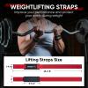 APEXUP Weight Lifting Straps for Weightlifting, Lifting Wrist Straps Gym, Deadlift Strap, Anti Slip Silicone Weightlifting Strap Men Women Powerlifting, Strength Training (Red, 1 Pair) view 4