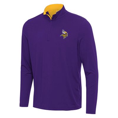 Antigua Men's Purple/Gold Minnesota Vikings Content Quarter-Zip Pullover Top