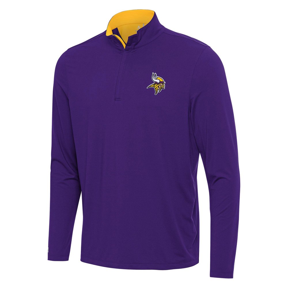 Antigua Men's Purple/Gold Minnesota Vikings Content Quarter-Zip Pullover Top