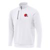 Antigua Men's White Cleveland Browns Generation Quarter-Zip Pullover Top view 1
