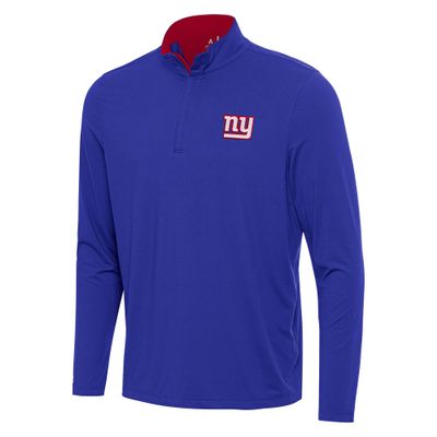 Antigua Men's Royal/Red New York Giants Content Quarter-Zip Pullover Top