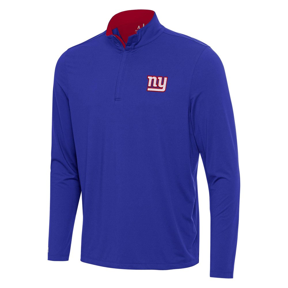 Antigua Men's Royal/Red New York Giants Content Quarter-Zip Pullover Top