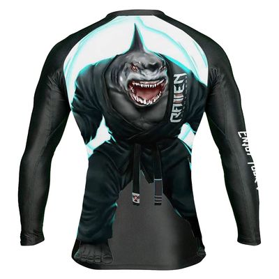 DEHAHA Men's BJJ Shark Moisture Wicking Undershirt Jiu Jitsu No Gi Base Layers, Small
