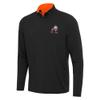 Antigua Men's Black/Orange Cleveland Browns Content Quarter-Zip Pullover Top view 1