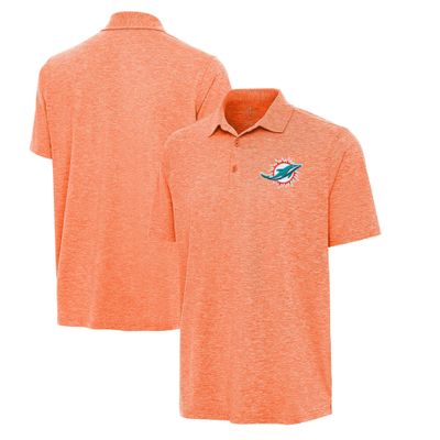 Antigua Men's Heather Orange Miami Dolphins Par 3 Polo