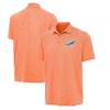 Antigua Men's Heather Orange Miami Dolphins Par 3 Polo view 1