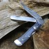 WHISKEY BENT HAT CO. Trapper & Locking Bullcutter Folding Pocket Knife 4.125" Closed Length 440C Stainless Steel Blades (Blue Burst) view 3