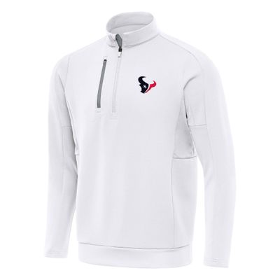 Antigua Men's White Houston Texans Generation Quarter-Zip Pullover Top