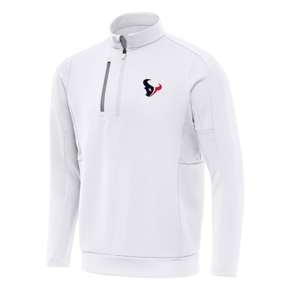 Antigua Men's White Houston Texans Generation Quarter-Zip Pullover Top