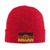 MULIHU East German Flag with Polygon Effect Beanie Hat for Men Women Winter Warm Knit Hats Ski Hat Skull Cap Red view 2