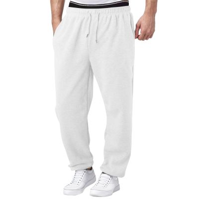 Mens Fleece Sweatpants Heavyweight Baggy Elastic Waist Joggers Pants with Pockets Wide Leg Trousers Sweat Pants