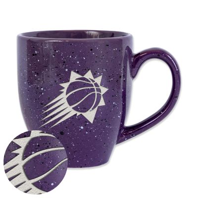Rico Industries NBA Basketball Phoenix Suns Primary 16 oz Team Color Laser Engraved Speckled Ceramic Coffee Mug