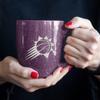 Rico Industries NBA Basketball Phoenix Suns Primary 16 oz Team Color Laser Engraved Speckled Ceramic Coffee Mug view 4