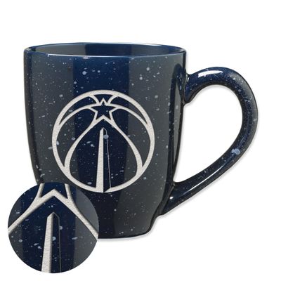 Rico Industries NBA Basketball Washington Wizards Primary 16 oz Team Color Laser Engraved Speckled Ceramic Coffee Mug