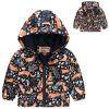 Toddler Boys Girls Casual Jackets Printing Cartoon Hooded Outerwear Zipper Coats Long Sleeve (Orange, 12-18 Months) view 3