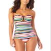 Anne Cole Women's Painted Stripe Bandeau One-Piece Swimsuit (Purple Multi, 6) view 1