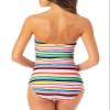 Anne Cole Women's Painted Stripe Bandeau One-Piece Swimsuit (Purple Multi, 6) view 2