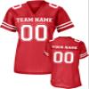 Custom Replica Football Jerseys for Women Personalized Team Name & Number Football Jerseys 2 Sided (True Red-2XL) view 1