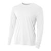 A4 Men's Cooling Polyester Performance Long Sleeve T-Shirt, White, X-Large, 2 Pack view 1