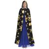 DRTGEDS Golden Christmas Snowflakes Unisex Adult Halloween Cloak With Hood Long Witch Costume Cosplay Capes Magician Cloak view 2
