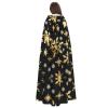 DRTGEDS Golden Christmas Snowflakes Unisex Adult Halloween Cloak With Hood Long Witch Costume Cosplay Capes Magician Cloak view 4
