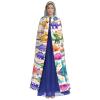DRTGEDS Many Colorful Cartoon Dinosaurs Unisex Adult Halloween Cloak With Hood Long Witch Costume Cosplay Capes Magician Cloak view 2