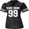 Custom Replica Football Jerseys for Women Personalized Team Name & Number Football Jerseys 2 Sided (Black-M) view 4