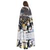 DRTGEDS Happy Penguins Unisex Adult Halloween Cloak With Hood Long Witch Costume Cosplay Capes Magician Cloak view 4