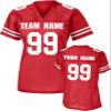 Custom Replica Football Jerseys for Women Personalized Team Name & Number Football Jerseys 2 Sided (True Red-4XL) view 1