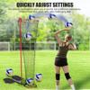 Volleyball Setter Training Equipment Net with Portable Cart with Wheels, Volleyball Practice Equipment 5 Height Options and Adjust The Target Hoop Angle by 10 Angles view 4