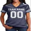 Custom Replica Football Jerseys for Women Personalized Team Name & Number Football Jerseys 2 Sided (True Navy-4XL) view 2