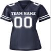 Custom Replica Football Jerseys for Women Personalized Team Name & Number Football Jerseys 2 Sided (True Navy-S) view 4