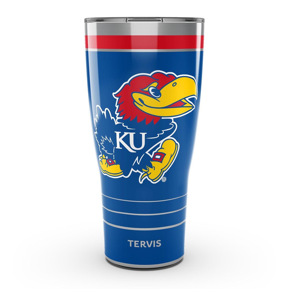 Tervis Traveler Kansas Jayhawks - MVP Triple Insulated Tumbler Travel Cup Keeps Drinks Cold & Hot, 30oz, Stainless Steel