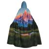 DRTGEDS Grand Teton National Park Unisex Adult Halloween Cloak With Hood Long Witch Costume Cosplay Capes Magician Cloak view 1