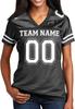 Custom Replica Football Jerseys for Women Personalized Team Name & Number Football Jerseys 2 Sided (Black-L) view 2