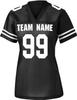 Custom Replica Football Jerseys for Women Personalized Team Name & Number Football Jerseys 2 Sided (Black-L) view 4