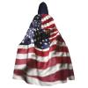 DRTGEDS Firefighter American Flag Unisex Adult Halloween Cloak With Hood Long Witch Costume Cosplay Capes Magician Cloak view 1