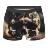 DRTGEDS Skull Rock Roll Skeleton Bone Men's Underwear, Casual Stretch Boxer Briefs with Supportive Contour Pouch Black view 1