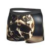 DRTGEDS Skull Rock Roll Skeleton Bone Men's Underwear, Casual Stretch Boxer Briefs with Supportive Contour Pouch Black view 2