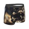 DRTGEDS Skull Rock Roll Skeleton Bone Men's Underwear, Casual Stretch Boxer Briefs with Supportive Contour Pouch Black view 3