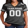 Custom Replica Football Jerseys for Women Personalized Team Name & Number Football Jerseys 2 Sided (Black-XL) view 2