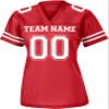 Custom Replica Football Jerseys for Women Personalized Team Name & Number Football Jerseys 2 Sided (True Red-L) view 4