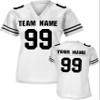 Custom Replica Football Jerseys for Women Personalized Team Name & Number Football Jerseys 2 Sided (White-3XL) view 1