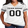Custom Replica Football Jerseys for Women Personalized Team Name & Number Football Jerseys 2 Sided (White-3XL) view 2