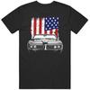 1967 Firebird Classic Car Front Grill View Silhouette with Us Flag T Shirt XL Black view 1