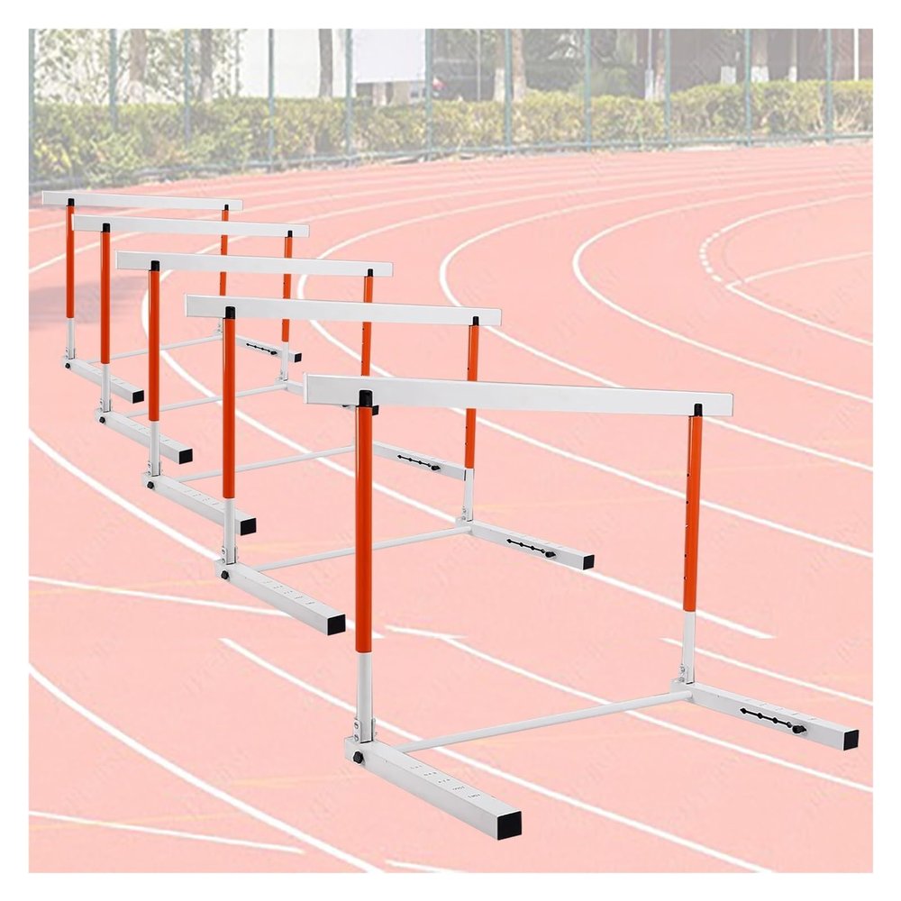HDYZJQ Portable Speed Training Hurdles Pack of 5, Agility Training Equipment for Soccer/Basketball/Football/Hurdle Training, Adjustable Height 30-42in Plyometric Hurdles Set