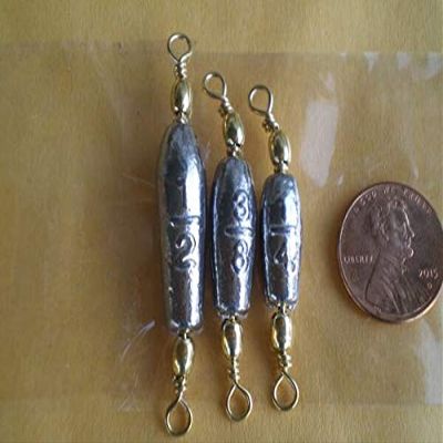 15 PCS. TROLLING Sinker W/#7 Brass Barrel Swivel 1/2, 3/8, 1/4 OZ. 5ea. for Toothy Critters, Rigging Baits and Lures for Saltwater & Freshwater.