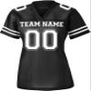 Custom Replica Football Jerseys for Women Personalized Team Name & Number Football Jerseys 2 Sided (Black-M) view 4