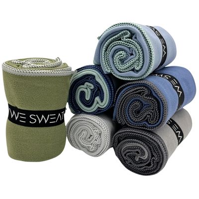 We Sweats (6 Pack) Microfiber Gym Towels, Silver ION Odor-Free Absorbent Fiber, Fast Drying Men & Women Workout Gear for Body Sweat, Towels, Sports Exercise Fitness Gear